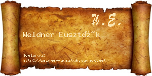 Weidner Euszták névjegykártya